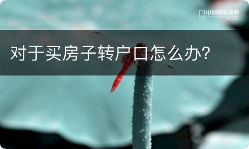 对于买房子转户口怎么办？