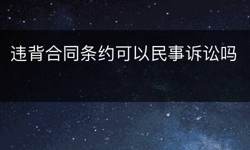 违背合同条约可以民事诉讼吗