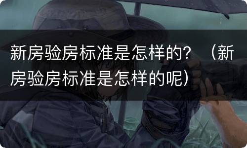 新房验房标准是怎样的？（新房验房标准是怎样的呢）