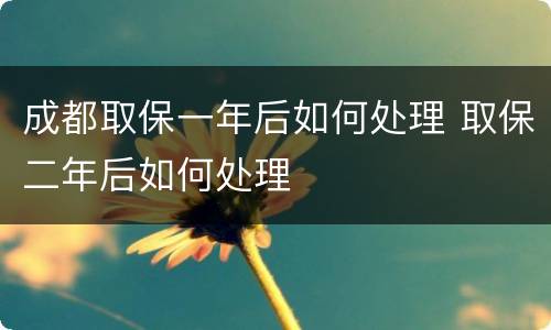 成都取保一年后如何处理 取保二年后如何处理