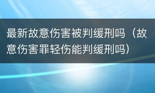 最新故意伤害被判缓刑吗（故意伤害罪轻伤能判缓刑吗）