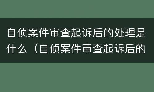 自侦案件审查起诉后的处理是什么（自侦案件审查起诉后的处理是什么时候）