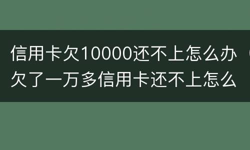 信用卡欠10000还不上怎么办（欠了一万多信用卡还不上怎么办）