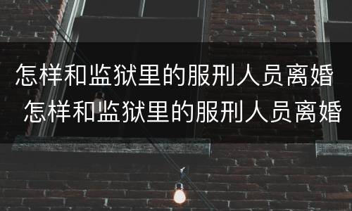 怎样和监狱里的服刑人员离婚 怎样和监狱里的服刑人员离婚呢