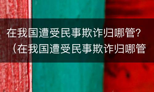 在我国遭受民事欺诈归哪管？（在我国遭受民事欺诈归哪管辖）