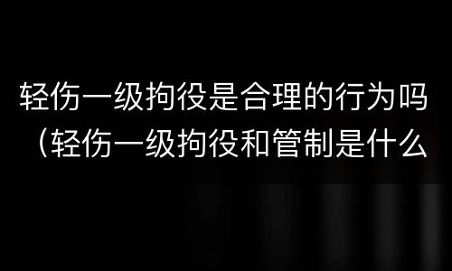 轻伤一级拘役是合理的行为吗（轻伤一级拘役和管制是什么意思）
