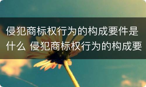 侵犯商标权行为的构成要件是什么 侵犯商标权行为的构成要件是什么