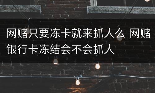 网赌只要冻卡就来抓人么 网赌银行卡冻结会不会抓人