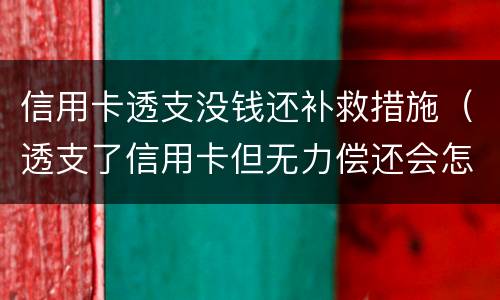 信用卡透支没钱还补救措施（透支了信用卡但无力偿还会怎么样）