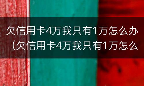 欠信用卡4万我只有1万怎么办（欠信用卡4万我只有1万怎么办理）