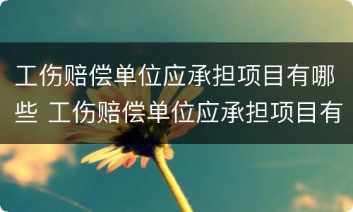 工伤赔偿单位应承担项目有哪些 工伤赔偿单位应承担项目有哪些内容