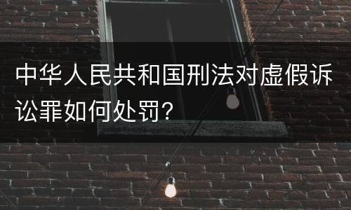 中华人民共和国刑法对虚假诉讼罪如何处罚？