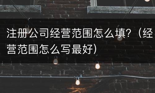 注册公司经营范围怎么填?（经营范围怎么写最好）