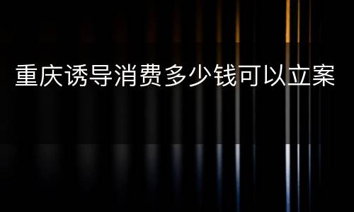 重庆诱导消费多少钱可以立案