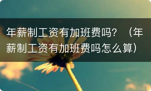 年薪制工资有加班费吗？（年薪制工资有加班费吗怎么算）