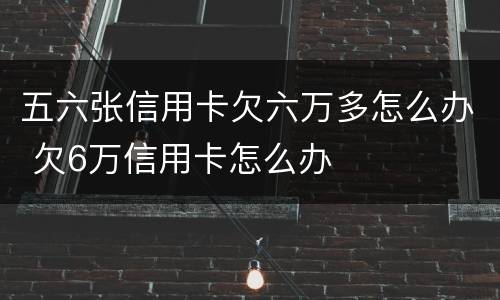 五六张信用卡欠六万多怎么办 欠6万信用卡怎么办