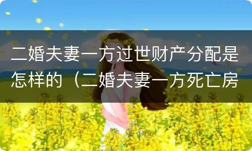二婚夫妻一方过世财产分配是怎样的（二婚夫妻一方死亡房产继承）