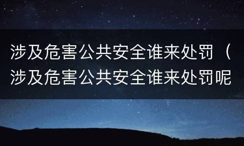 涉及危害公共安全谁来处罚（涉及危害公共安全谁来处罚呢）