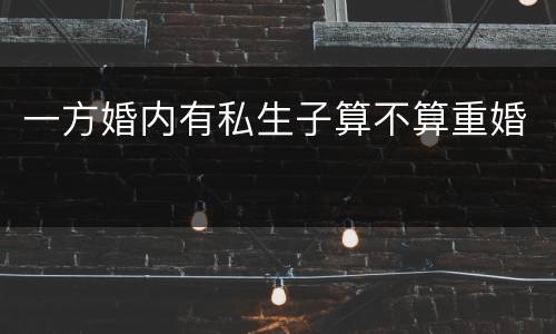 一方婚内有私生子算不算重婚