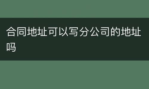 合同地址可以写分公司的地址吗