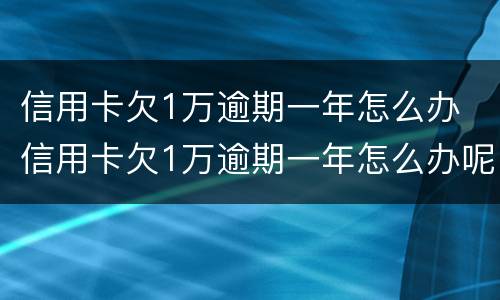 信用卡欠1万逾期一年怎么办 信用卡欠1万逾期一年怎么办呢