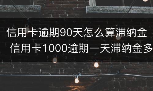 信用卡逾期90天怎么算滞纳金 信用卡1000逾期一天滞纳金多少