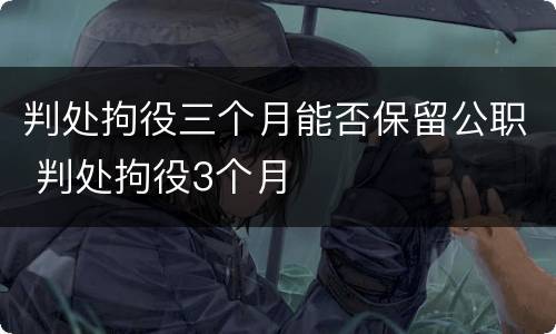 判处拘役三个月能否保留公职 判处拘役3个月