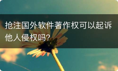 抢注国外软件著作权可以起诉他人侵权吗？