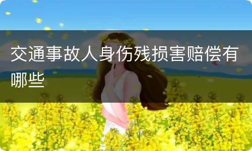 交通事故人身伤残损害赔偿有哪些