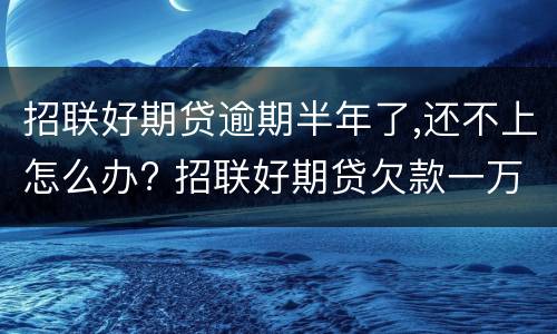 招联好期贷逾期半年了,还不上怎么办? 招联好期贷欠款一万逾期了还不上怎么办
