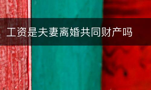 工资是夫妻离婚共同财产吗