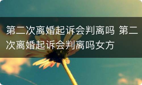 第二次离婚起诉会判离吗 第二次离婚起诉会判离吗女方