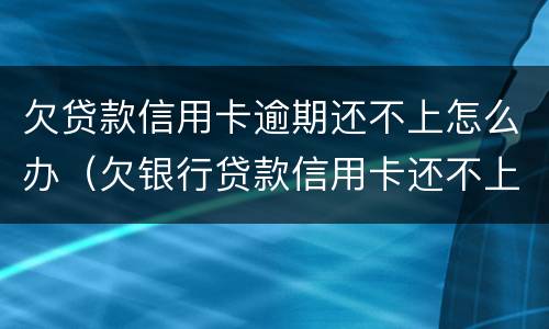 欠贷款信用卡逾期还不上怎么办（欠银行贷款信用卡还不上怎么办）