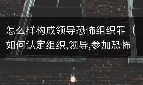 怎么样构成领导恐怖组织罪（如何认定组织,领导,参加恐怖组织罪）