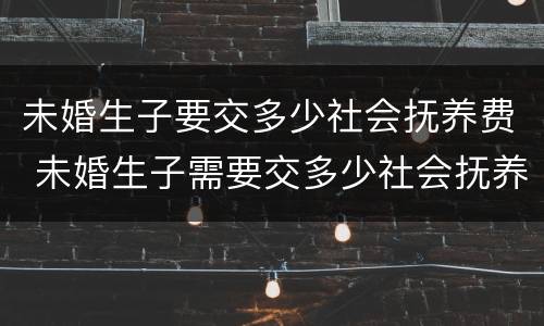 未婚生子要交多少社会抚养费 未婚生子需要交多少社会抚养费