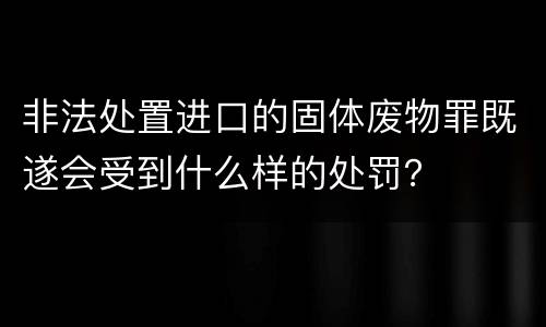非法处置进口的固体废物罪既遂会受到什么样的处罚？
