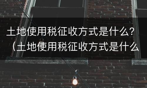 土地使用税征收方式是什么？（土地使用税征收方式是什么）