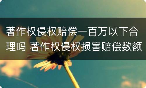 著作权侵权赔偿一百万以下合理吗 著作权侵权损害赔偿数额