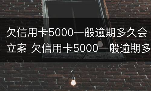 欠信用卡5000一般逾期多久会立案 欠信用卡5000一般逾期多久会立案起诉