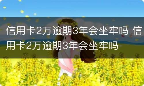 信用卡2万逾期3年会坐牢吗 信用卡2万逾期3年会坐牢吗