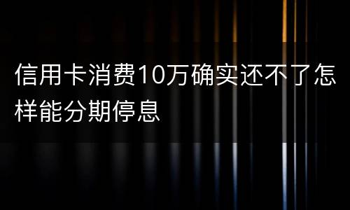 信用卡消费10万确实还不了怎样能分期停息