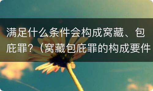 满足什么条件会构成窝藏、包庇罪?（窝藏包庇罪的构成要件）