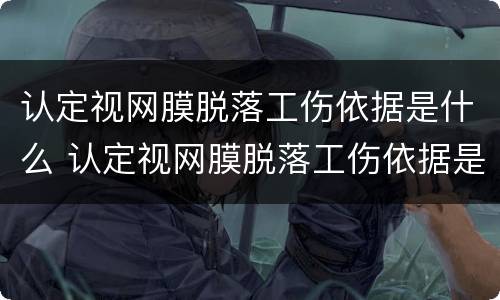 认定视网膜脱落工伤依据是什么 认定视网膜脱落工伤依据是什么意思