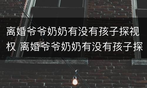 离婚爷爷奶奶有没有孩子探视权 离婚爷爷奶奶有没有孩子探视权呢