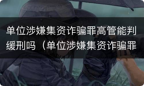 单位涉嫌集资诈骗罪高管能判缓刑吗（单位涉嫌集资诈骗罪高管能判缓刑吗判多久）