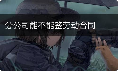 分公司能不能签劳动合同
