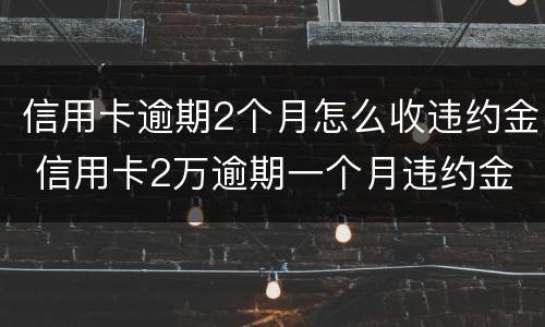信用卡逾期2个月怎么收违约金 信用卡2万逾期一个月违约金和利息是多少?