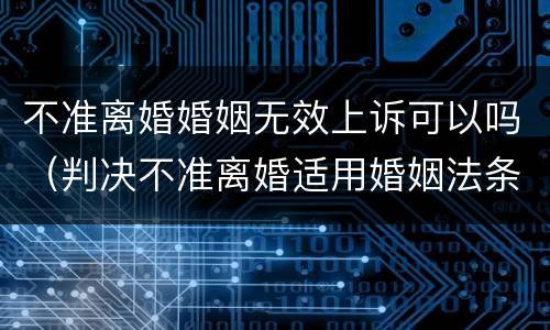 不准离婚婚姻无效上诉可以吗（判决不准离婚适用婚姻法条）