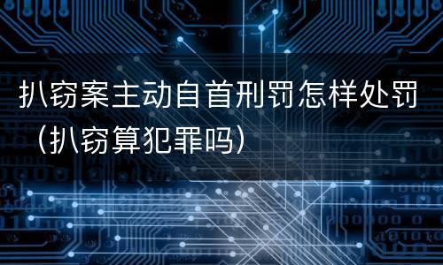 扒窃案主动自首刑罚怎样处罚（扒窃算犯罪吗）