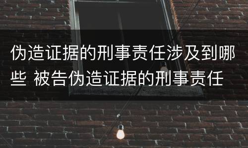 伪造证据的刑事责任涉及到哪些 被告伪造证据的刑事责任